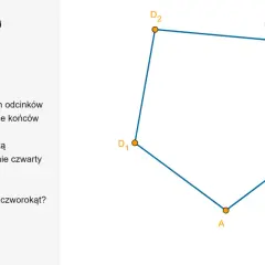 Geometryczny przykład, jak inaczej o rombie. Czworokąt ABCD z równymi bokami.