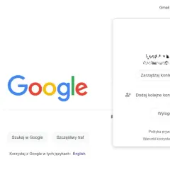 Menu konta Google z opcją "Wyloguj", pokazujące jak wylogować się z konta Google.