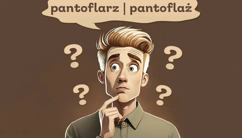 Zastanawiam się, czy dziś wybrać pantoflarz, czy pantoflaź. Wokół głowy pytajniki.